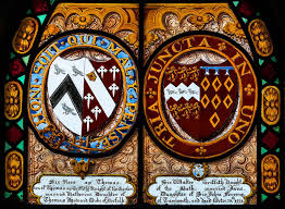 Heraldic Glass In The Church Of St Martin At Burton Agnes Yorkshire England The Coat Of Arms On The Left Sir R Coat Of Arms Stained Glasses Stained Glass
