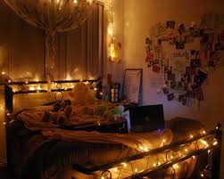 This Looks So Romantic And I Have A Similar Bed Fairy Lights Bedroom Romantic Bedroom Lighting Christmas Lights In Bedroom