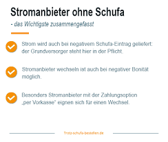 Sie sollten sich außerdem dessen bewusst sein, dass die zinsen bei einem kredit trotz negativer bonität deutlich höher sind, da das risiko eines. Stromanbieter Ohne Schufa 2021 Viele Tarif Warten Auf Ihren Antrag