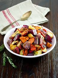 oven roasted root vegetables colorful