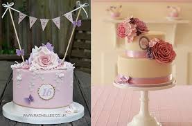 A pretty pink and gold birthday cake with delicate sugar ruffles and edible lace, topped with a glittery 16 topper. Pretty Birthday Cakes Cake Geek Magazine