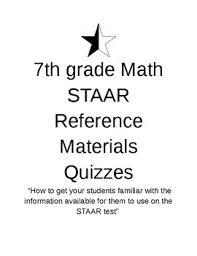 7th Grade Math Staar Reference Chart Quizzes