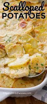 This Easy Creamy Scalloped Potato Recipe Comes Together With Just A Few Basic Ingred Easy Scalloped Potatoes Recipe Potato Side Dishes Scalloped Potato Recipes