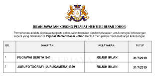 Koperasi kontraktor melayu johor berhad. Jawatan Kosong Terkini Pejabat Menteri Besar Johor Pegawai Berita Jurufotografi Kerja Kosong Kerajaan Swasta