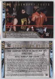 Triple h vs cactus jack hhh gets mauled wwf/wwe raw jan 31 2000 #wwe #raw #triplehvscactusjack. 2017 Topps Legends Of The Wwe Legendary Bouts Triple H Cactus Jack 18 Ebay