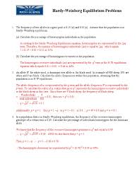 Ap biology hardy weinberg problems with answers. Calculate Hardy Weinberg Equilibrium Online