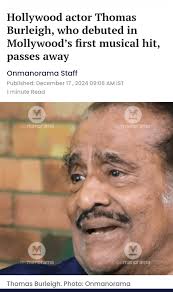 Hollywood actor Thomas Burleigh, who debuted in Mollywood's first musical  hit, passes away (Also appeared in Double Barrel) : r/InsideMollywood