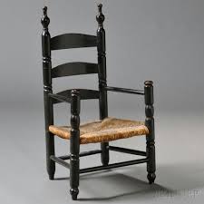 Black Painted Child S Slat Back Armchair Sale Number 2669m Lot Number 184 Skinner Auctioneers Armchairs For Sale Early American Furniture Antique Chairs