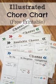 Free Printable Illustrated Chore Chart For Kids Money