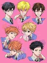 fujioka haruhi, suou tamaki, hitachiin hikaru, hitachiin kaoru, haninozuka  mitsukuni, and 2 more (ouran high school host club) drawn by m_m_pb |  Danbooru