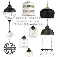 Pynsseu rectangle wood metal kitchen island hanging pendant lighting, rustic farmhouse pendant lamp: Affordable Farmhouse Kitchen Lighting Options The Palette Muse