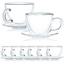 Featuring sturdy handles, these china cappuccino cups have a strong and stable design, and are easy and comfortable for the user to hold. Javafly Double Wall Glass Cup With Saucer Set Of 8 12 Oz On Sale Overstock 29573080