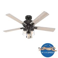Dempsey low profile with light 44 inch $169.99. Hunter Fans 5031 Hartland Ceiling Fan With Light Kit And Pull Chain In Casual Style 52 Inches Wide By 19 49 Inches High