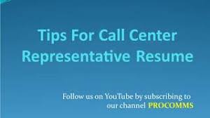 call center representative resume call