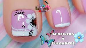 60 uñas decoradas para los pies: Diseno De Unas Pies Muy Facil Unas De Los Pies Decoradas Diseno Sencillo Y Elegante Para Unas Youtube