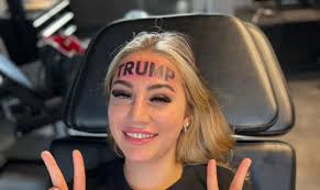 Rain Monroe captures the public's attention by getting a "Trump" tattoo