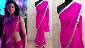 Deepika Padukone Pink Lungi Dance Saree Honey singh, shahrukh khan, deepika padukone.