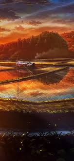 Si te gusta anime sunset, te encantarán estas ideas. Sunset Paddy Field Nature Scenery Landscape Anime Powfu I Could Never Be Loved 1242x2688 Wallpaper Teahub Io