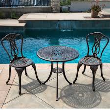 Amazon Com Globe House Products Ghp 2 Pcs Bronze Cast Iron Antique Finish Chairs Table Outdoor Bistr Bistro Patio Set Patio Furnishings Patio Furniture Sets
