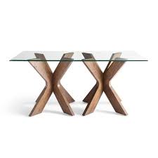The striking geometrically shaped base, constructed of solid beechwood, boasts angled supports rising from a central circle. Rectangular Glass Table Top Glass Kitchen Tables Glass Dinning Table Glass Top Table