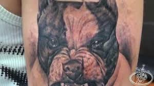 Ideas realistic return realistic ideas next colorful tree frog cool pitbull tattoo idea cool realistic dog portrait on t he side. 58 Pitbull Tattoos Meanings Photos Designs For Men And Women