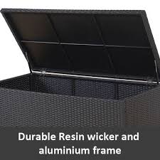 Check spelling or type a new query. Shed And Shelving Outdoor Storage Box Rattan Wicker Medium Black 250l