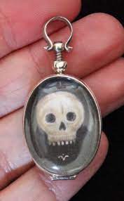 Victorian Momento Mori Crystal Skull Charm Necklace Memento Mori Jewelry Mourning Jewelry Mourning Jewelry Memento Mori