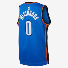 Zeig deine liebe zum sport wie nie zuvor mit offiziellen trikots, bekleidung und ausrüstung der nba. Russell Westbrook Oklahoma City Thunder Nike Icon Edition Swingman Nba Trikot Fur Altere Kinder Nike De
