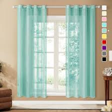 Deconovo rideaux occultants isolant thermique, design moderne à oeillets, rideaux pour salon et chambre, 117x138 cm (largeur x hauteur), turquoise, 2 pièces. Voilage Turquoise Cdiscount