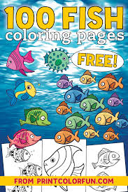 Everyone loves color by numbers, kids and adults alike. Top 100 Fish Coloring Pages Cute Free Printables Print Color Fun