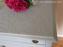 Store and organize in style: Use Paintable Wallpaper To Cover Ruined Furniture Tops Paintable Wallpaper Wallpaper Furniture Restoring Old Furniture