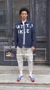 Leroy Sane Sacai X Nike Ldwaffle Varsity Blue Mens Casual Outfits Men Casual Hip Hop Outfits