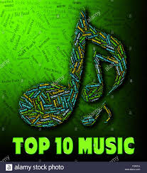 Chart Music Indicating Top Twenty And Ten Stock Photo