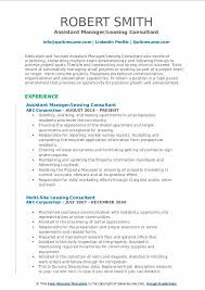 Leasing Consultant Resume Samples Qwikresume