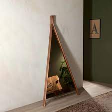 Shape decal mirror surface stickers diamonds triangles spliced wall art. Suite 7520 Tonin Casa Triangle Shaped Mirror With Wooden Frame Sediarreda Com