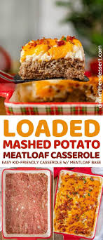 Loaded Mashed Potato Meatloaf Casserole Is Beef Meatloaf Loaded Mashed Potatoes Bacon And Cheese Bak In 2020 Recipes Meatloaf Casserole Recipe Loaded Mashed Potatoes