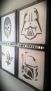 Star Wars Wall Art Set Of 4 Custom Star Wars Star Wars Etsy In 2020 Star Wars Wall Art Star Wars Decor Star Wars Room