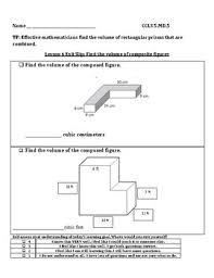 volume of a composite figure worksheets teaching resources tpt