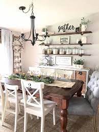 A farmhouse dining room décor is composed by distinct furniture, metal lightening and mainly neutral and pastels rich colors. Kitchen Wall Decor Ideas Diy And Unique Wall Decoration Dining Room Decor Country Rustic Dining Room Farmhouse Dining Rooms Decor