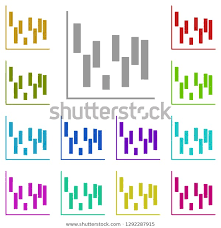 waterfall chart icon multi color simple stock vector