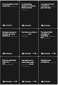 One set of cards against humanity playing cards. Cards Against Cambridge University Of Cambridge