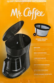 Coffee measures one cup as 5 oz.) this is a basic coffee maker that has a clock and a timer so that you could have your brew at a set time. Mr Coffee Programmable Coffee Maker Black 12 C Qfc