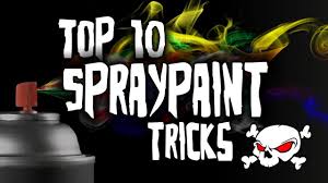 Spray paint art or graffiti is the practice of using cans of spray paint to create designs on different surfaces such as on walls, cement, plaster, glass this is a contraption that is placed over the nozzle of your spray paint can and acts as a big handle. Top 10 Spray Paint Tricks Hd Youtube
