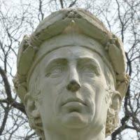 A statue of a dog with its mouth open. Monster wolf hills golf course.