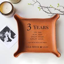 Plan a weekend hiking trip to celebrate your anniversary, and wrap up a pair of these classic boots to get him excited about a weekend away together. 3rd Anniversary Gift Custom Leather Tray 3 Year Etsy Leather Anniversary Gift 3rd Year Anniversary Gifts Leather Anniversary