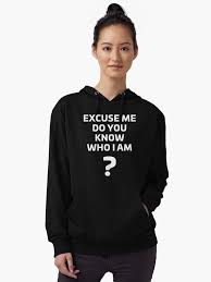 Excuse Me Do You Know Who I Am Attraction T Shirt Funny Lightweight Hoodie By Sabahi4u Hoodies Mothers Day T Shirts Lightweight Hoodie