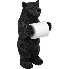 Scrap wood toilet paper holder!: Black Bear Standing Toilet Paper Holder