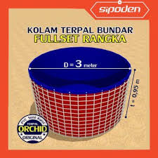 Kolam Terpal Bundar Fullsett Diameter 3 M Orchid Kolam Kolam Ikan Irigasi