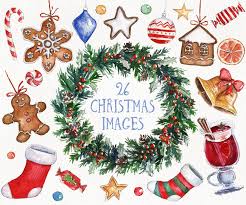 Watercolor Christmas Clipart Clip Art Winter New Year Holiday Pattern Illustration Png Hand Painted Vintage Wreath Diy Decoration Candy In 2020 Christmas Watercolor Christmas Clipart Clip Art