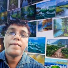 Rushing Waters Carve Through the Forest's Heart! ☀️🌳🌿💧 #landscape  #acrylicpainting #art #river #painting